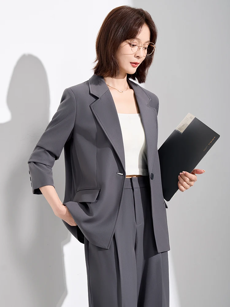 

ay Suit Jaet Women's Casual Loose Profional Interview Formal Career Western Wear Ensemble Breathable Non-Iron Procing