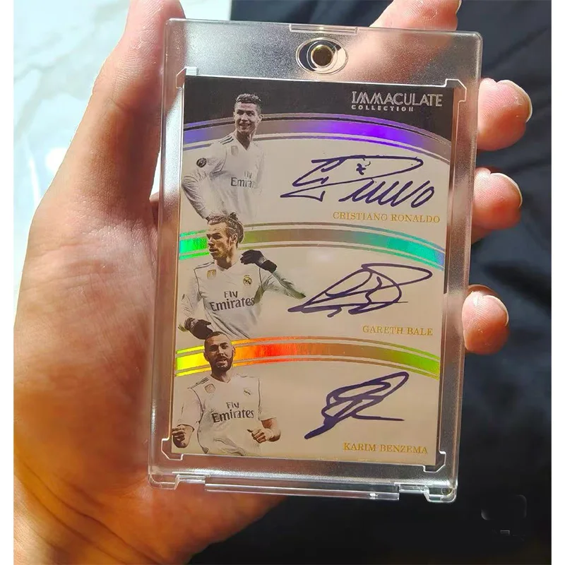 DIY Cristiano Ronaldo Benzema Bale Triple Signatures Kaka Messi Cristiano Ronaldo Triple Signatures Star Cards - view 2