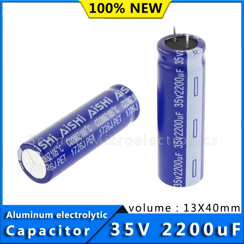 

5pcs 35V 2200UF 13*40 Low ESR Aluminum Electrolytic Capacitors 2200uf 35V High Frequency Low Resistance Electrolytic Capacitors