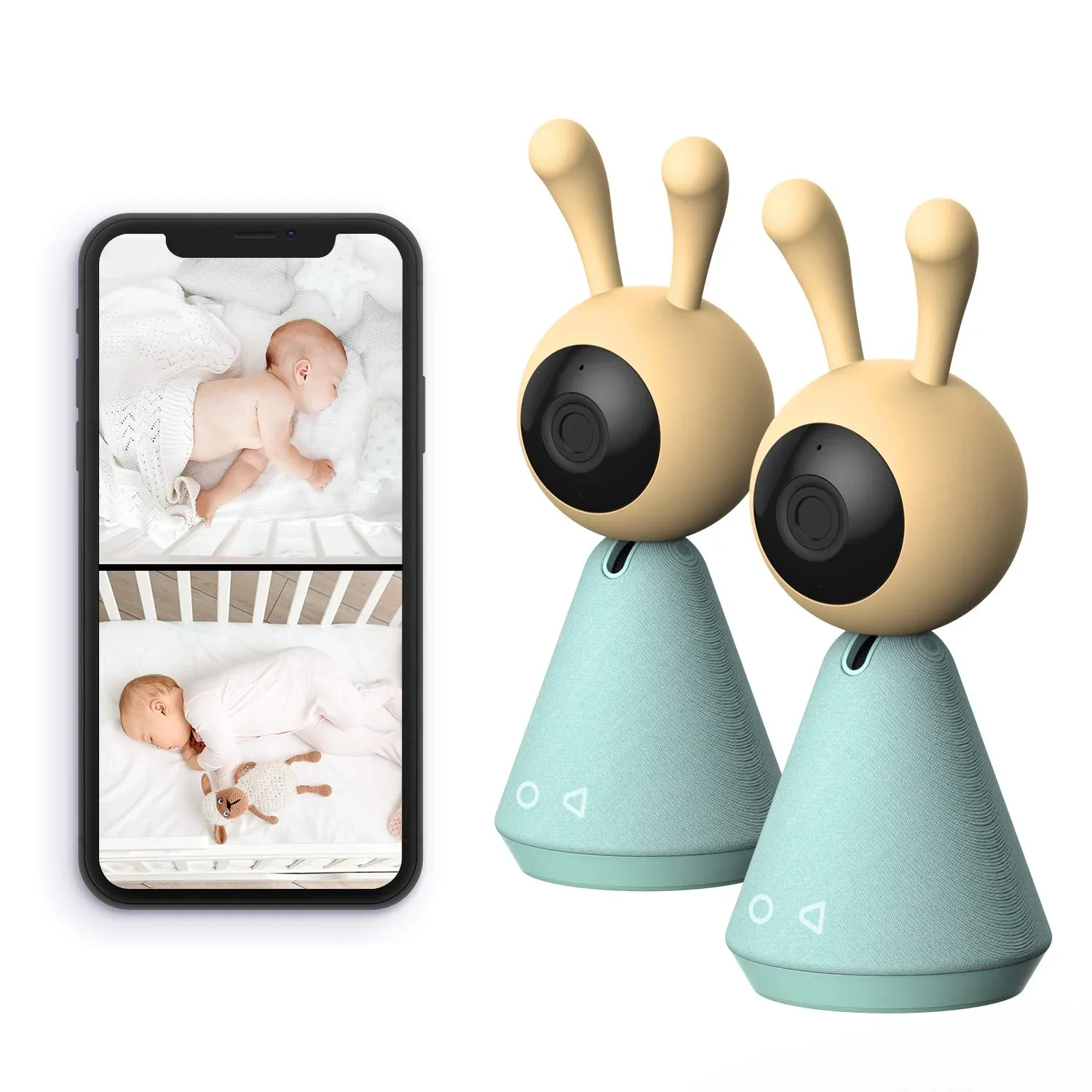 

Kami Baby Monitor Cameras Audio WiFi Smart phone Home app, Night Vision, Night Light,Temperature/Humidity/Crying Detection