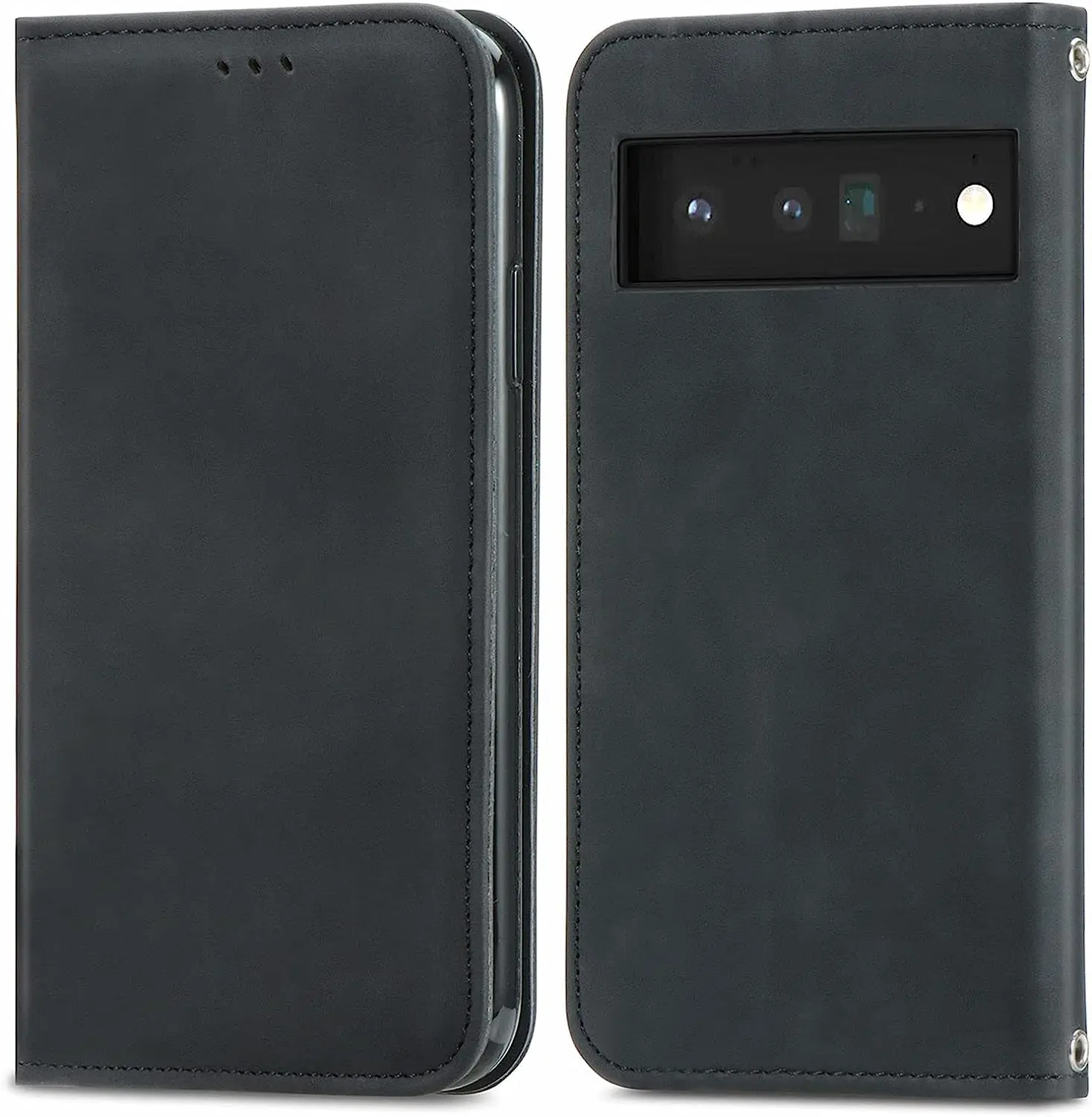 

Matte Case for Google Pixel 7/7 Pro, Premium Leather Flip Wallet Card Slots Magnetic Stand Protective Ultra Slim Shockproof Case