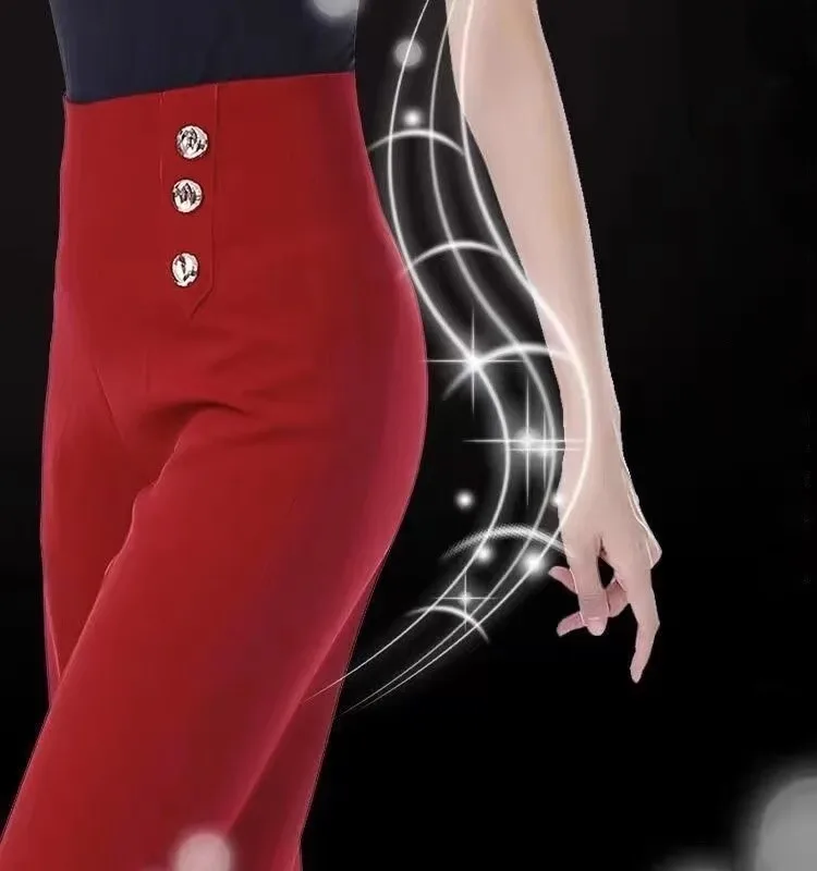 

2023 New Square Dance Latin Modern Dance Pants Social Dance Standard Dance Dance Pants Four Seasons Style Long Pants Ladies T...