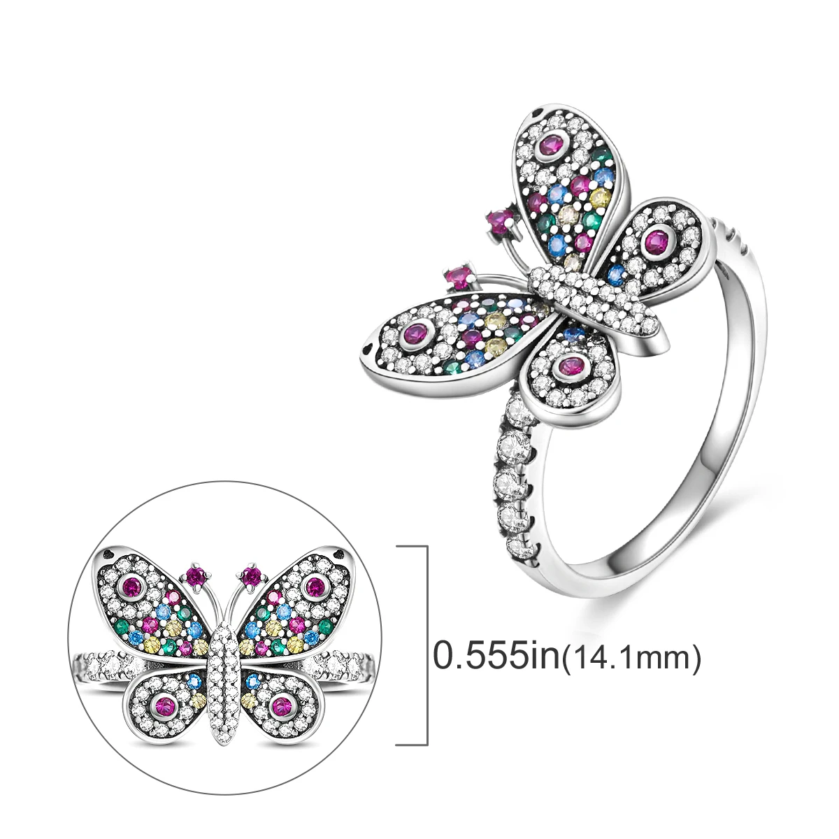 Women's 925 Sterling Silver Stackable Flower Ring, Engagement