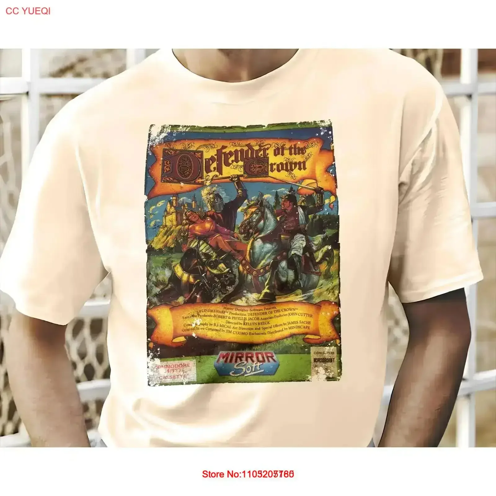 Defender of the Crown 8 bit C64 Game Art T Shirt Colors Sizes S 5XL vintage Washed Stretched Soft Slightly homme vintage Casual