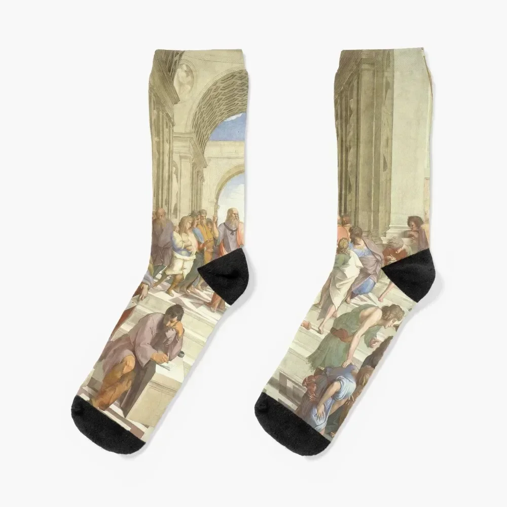 The Ancient Greek School of Athens Philosophers Raphael Socks Toe sports cycling Children's short Socks Girl Men's