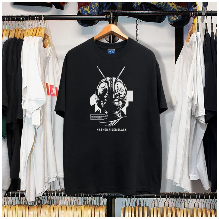 Kamen Knight Shirt Retro Style Japanese Special Photo Unisex Pattern T-shirt Masked Knight Poster Pattern T-shirt Y2k Streetwear