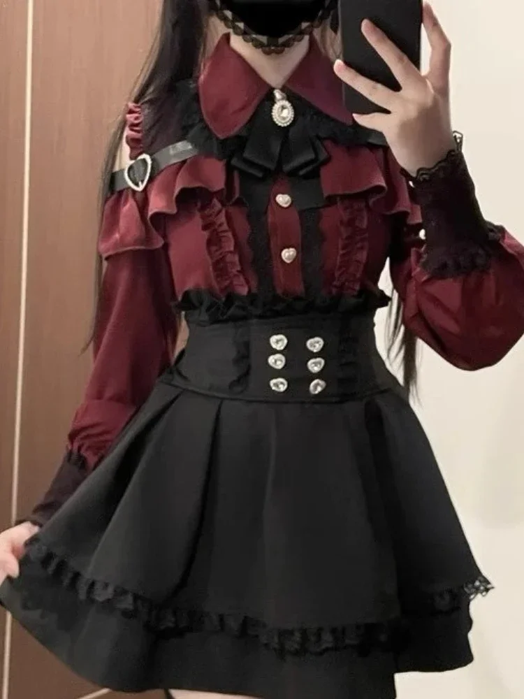 فستان صيفي نسائي حلو لطيف ونحيف كاواي أنيق مطبوع بفيونكة رفيعة وأكمام طويلة تصميم نسائي ملابس جديدة جميلة وجميلة