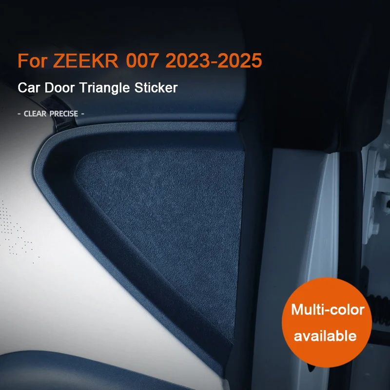 

For Zeekr 007 2023 2024 2025 car door decoration triangle sticker door panel Super Suede protection interior accessories