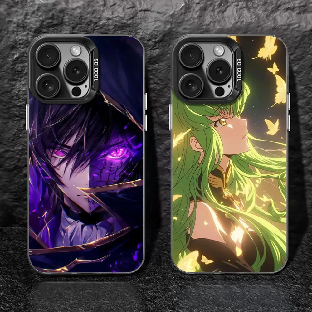 Cool Code Geass Anime Phone Case black IMD Colorful Silver Suitable soft case for iPhone 16 15 14 13 12 11 XS Pro Max