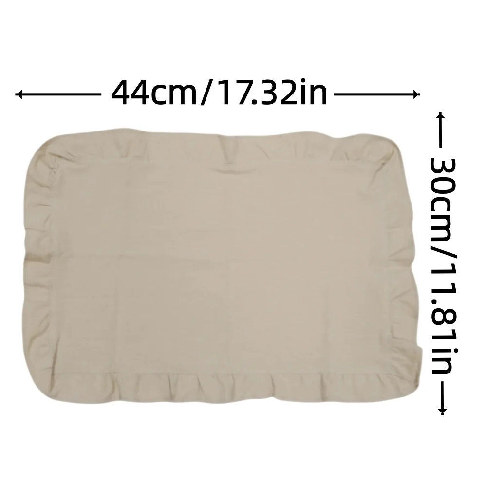 1/2/4pcs rectangular pleated flounced placemats are suitable for breakfast, homestays, picnic dishes and cafes