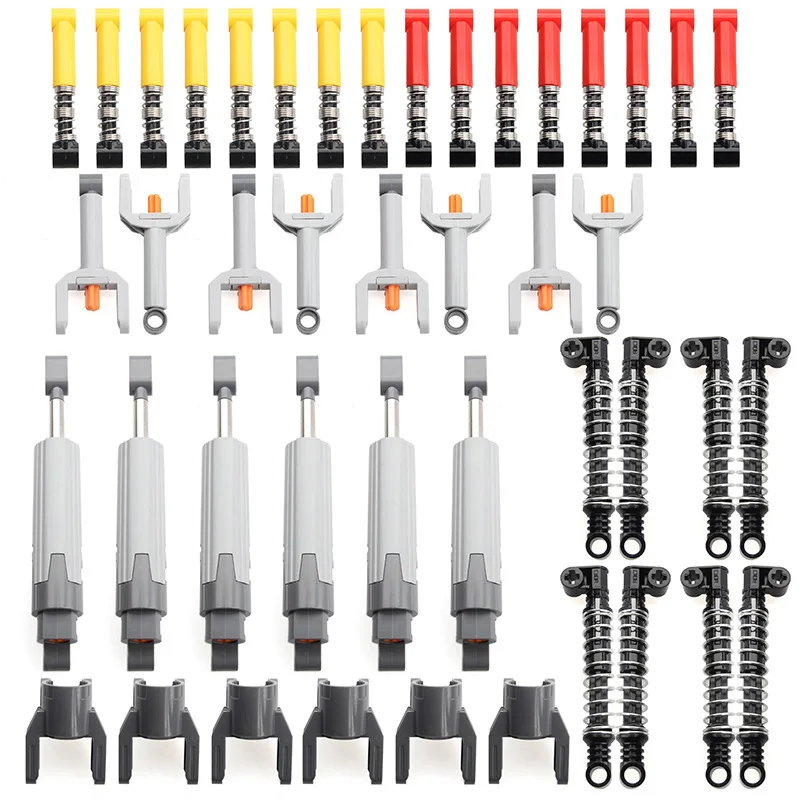 Technical Parts Hard Soft Spring Shock Absorber Building Blocks Compatible 65151 79717c01 95292c01 731c04 731c06 MOC Bricks Toys