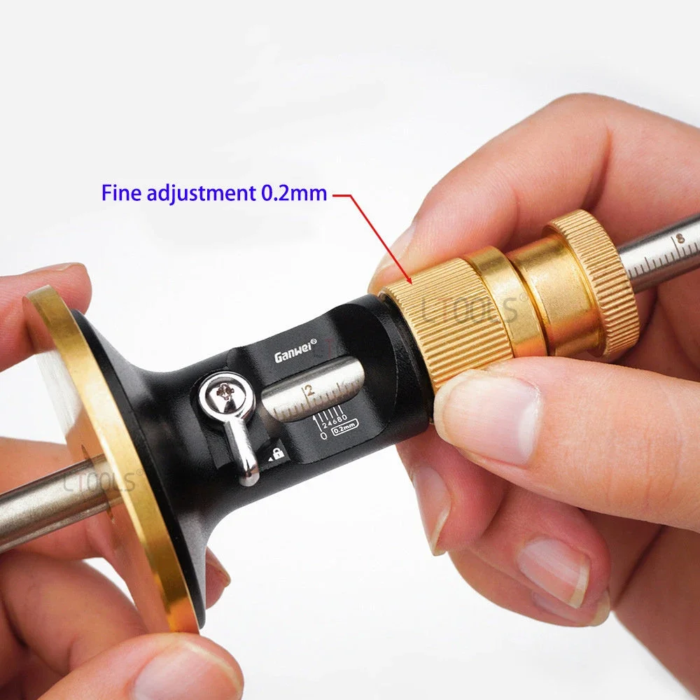 Jauge de marquage de roue de haute précision avec échelle laser, travail de calcul, bois, scriber européen, outils manuels solides, 0.2mm