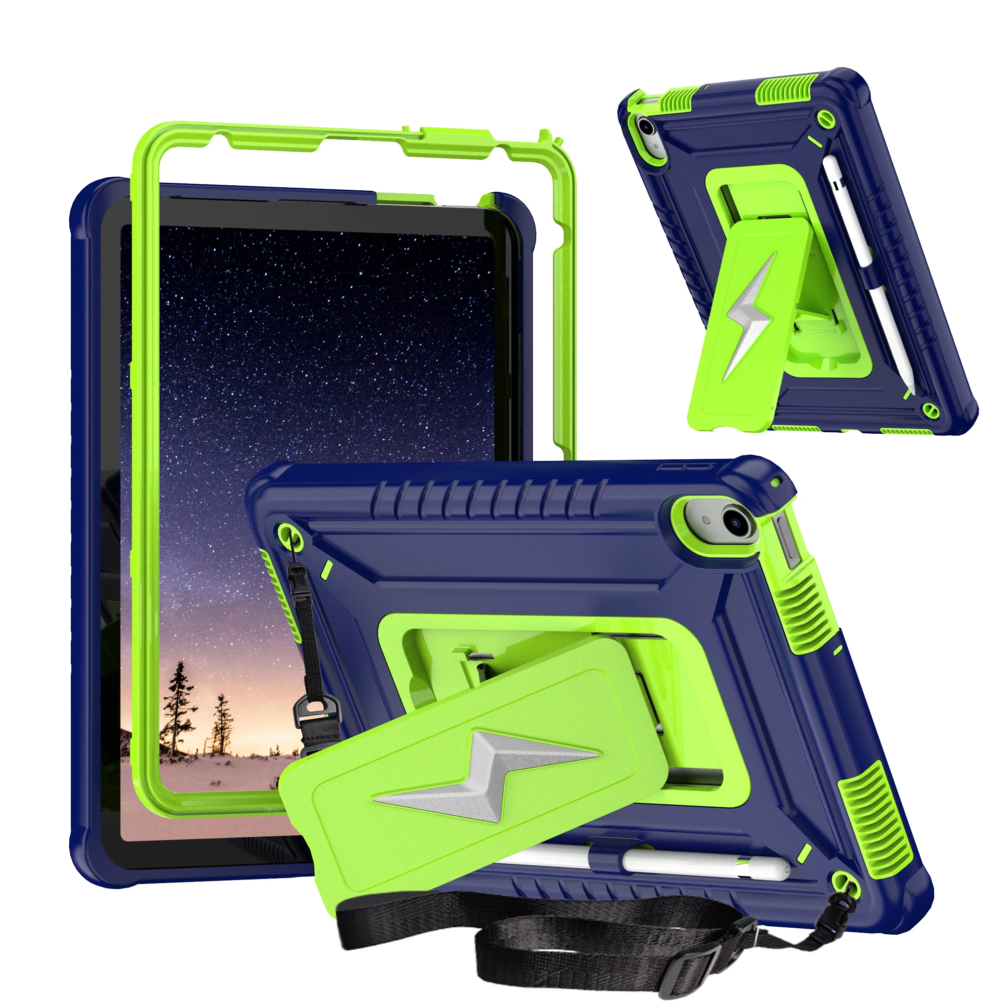 3-in-1 Hybrid Stand Case For iPad A16 2025 11th 10.9 2022 10th 10.2 7th 8th 9th Gen Air 1 2 Pro 9.7 2017 2018 Heavy Duty Cover