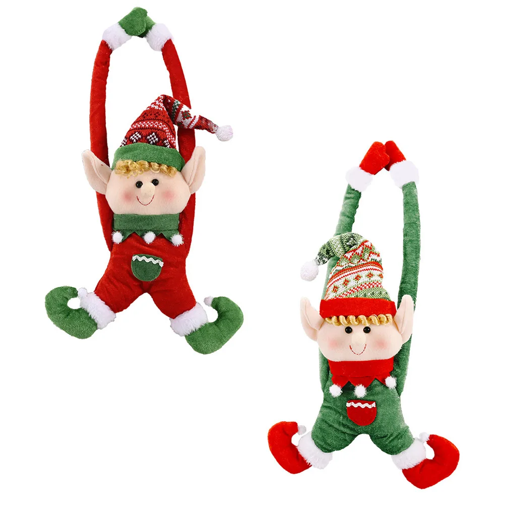 

2Pcs Red Door Hangings Christmas Curtain Buckles Curtain Tie Buckle Decorative Knobs Home Party Store Accessories