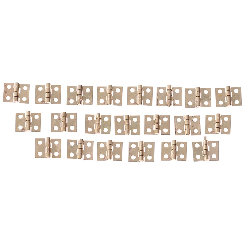 20 قطعة مفصلات أبواب الخزانة، مفصلات صغيرة مطلية بالنحاس، مجوهرات زخرفية صغيرة