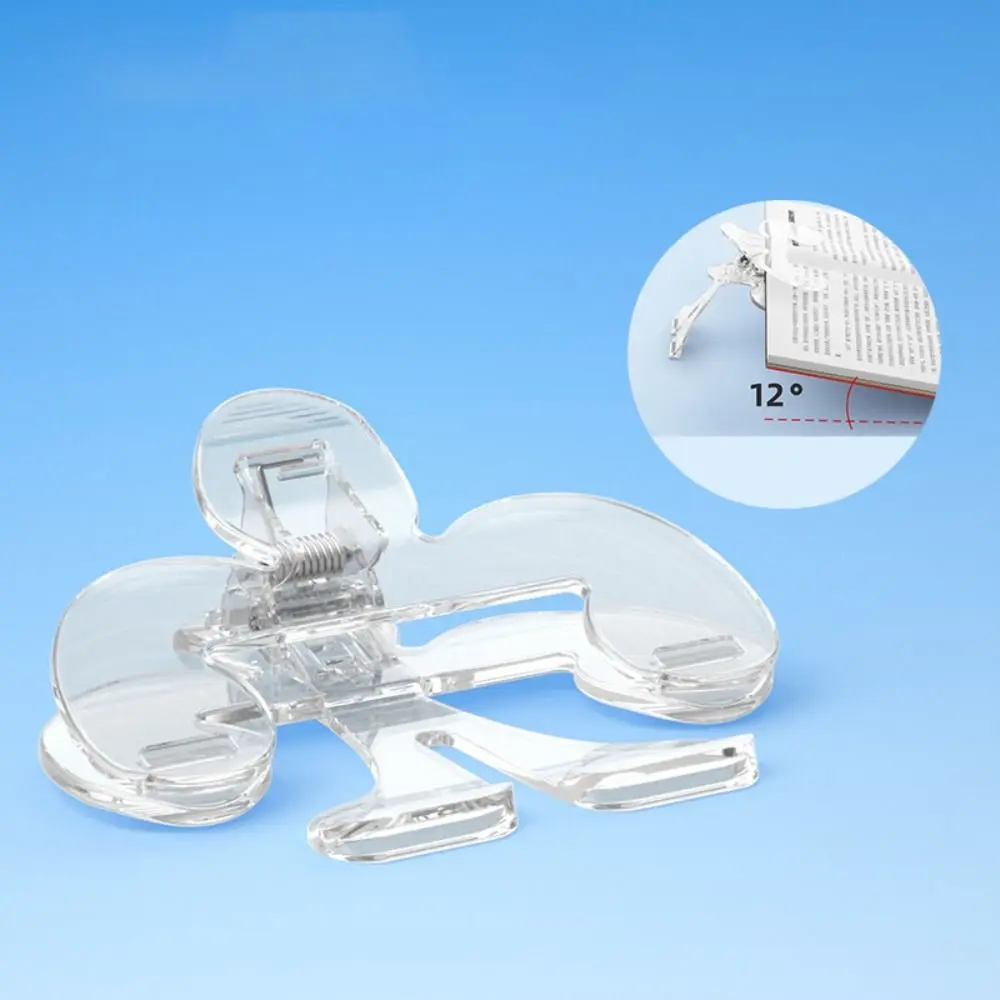 12° Support Angle Reading Aid Fixed Book Clip Anti-slip Visible Book Page Holder Portable Multi-Functional Books Fixed Clip Work