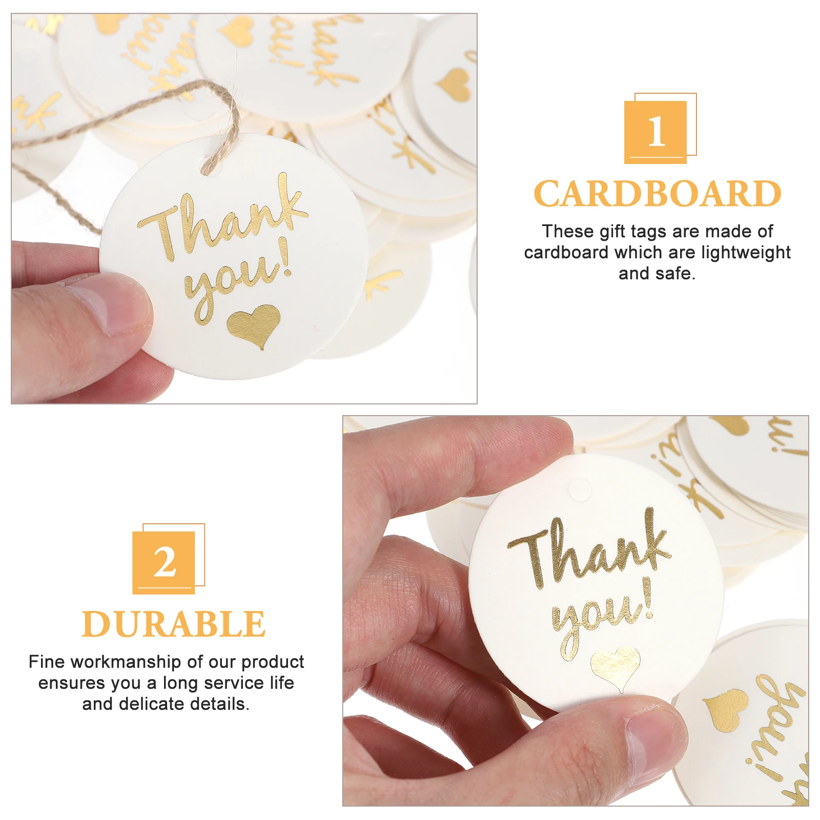 

100 Pcs Baby Shower Decorations Bridal Party Favors Wedding Paper Tags Birthday Labels Thank You for Card Gifts