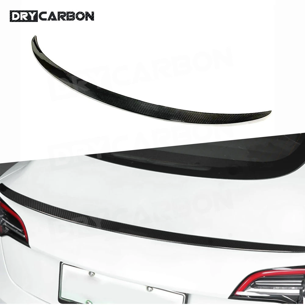 

Dry Carbon Fiber Duckbill Rear Trunk Wing Spoiler for Tesla Model 3 2017+ Rear Boot Lip Car Body Kits Rear Spoiler FRP