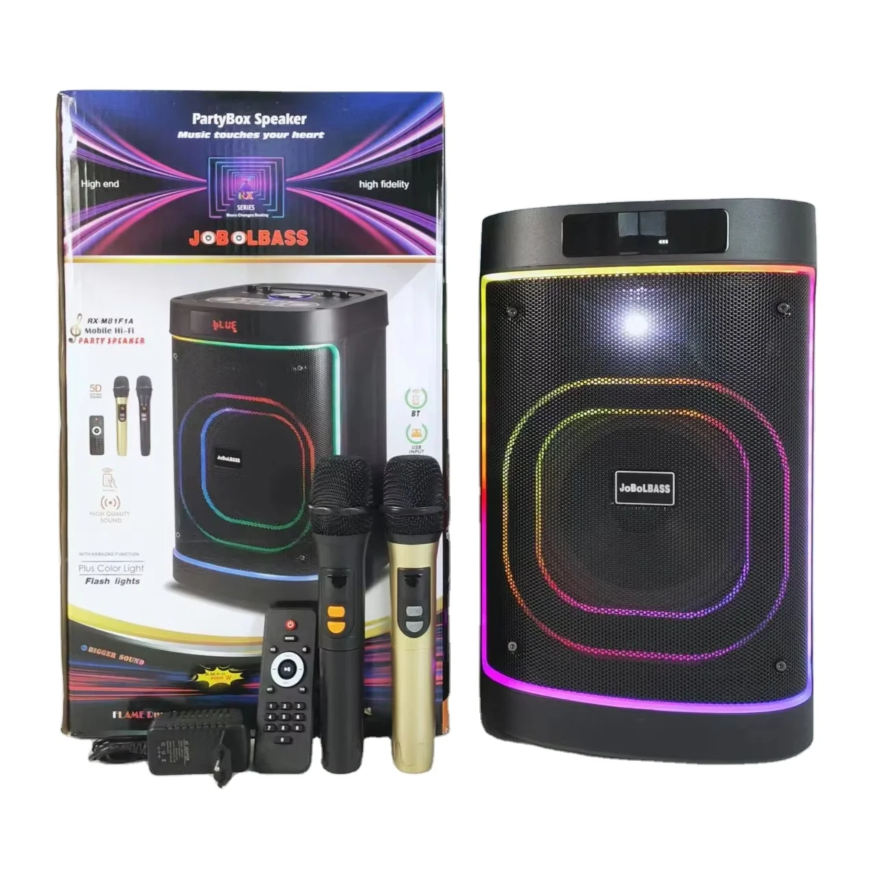 Factory Wholesale RX-M81F1A  New Outdoor Portable Wireless Blue Tooth Speaker With High Power 50W Karaoke Home Party Speakers