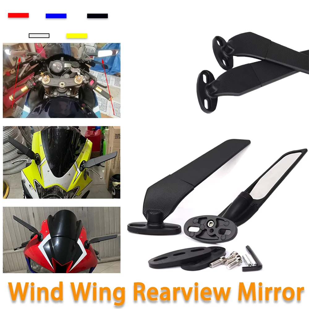 

Motorcycle Mirrors Wind Wing Adjustable Rotating Side Rear View Rearview Mirror For YAMAHA Ducati BMW Kawasaki Honda Accessories
