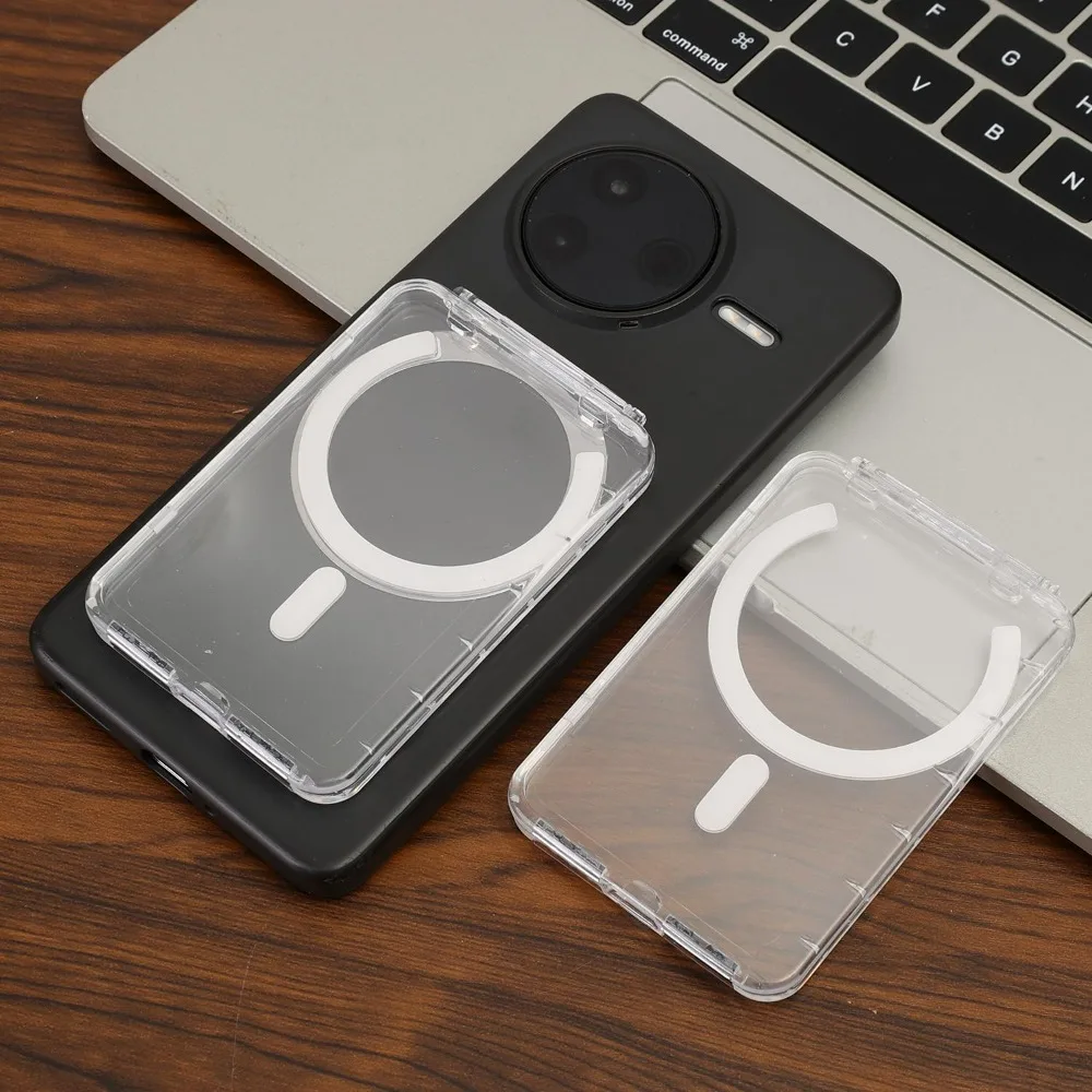 Przezroczyste magnetyczne etui na karty z obsługą MagSafe, przezroczysta osłonka na karty, uchwyt na telefon, etui na karty, magnetyczny uchwyt na karty do telefonu iPhone Samsung — zdjęcie produktu 4