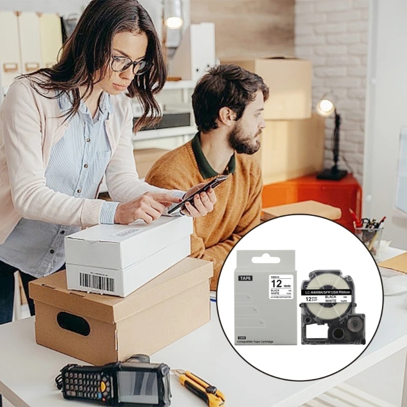 접착성 없는 12mm 장식용 라벨 빌더 테이프 4미터 일관된 다중 프린터 모델용