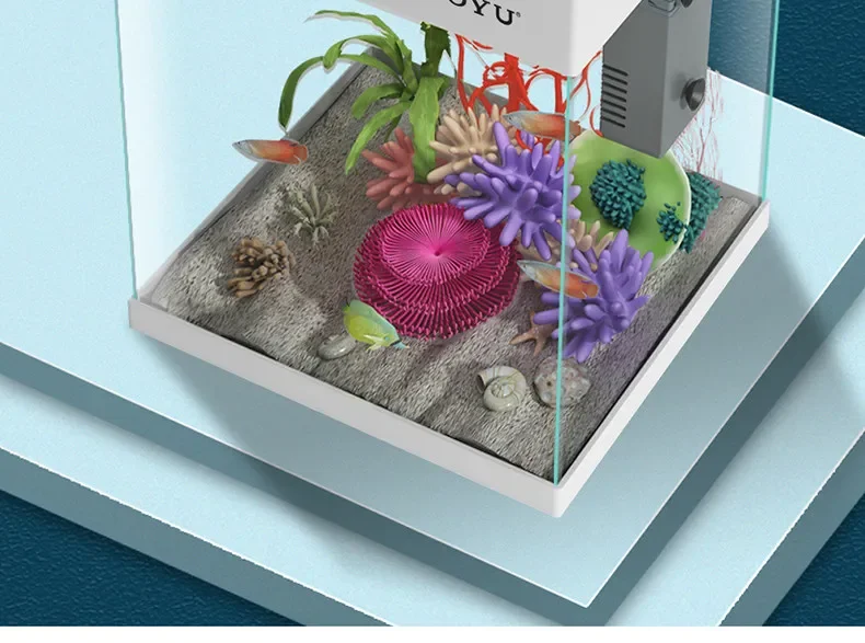 # for ME-210 Small Glass 25W Square Goldfish Tank Freestanding Upper Filtration Office Living Room Bedroom Study Aquarium