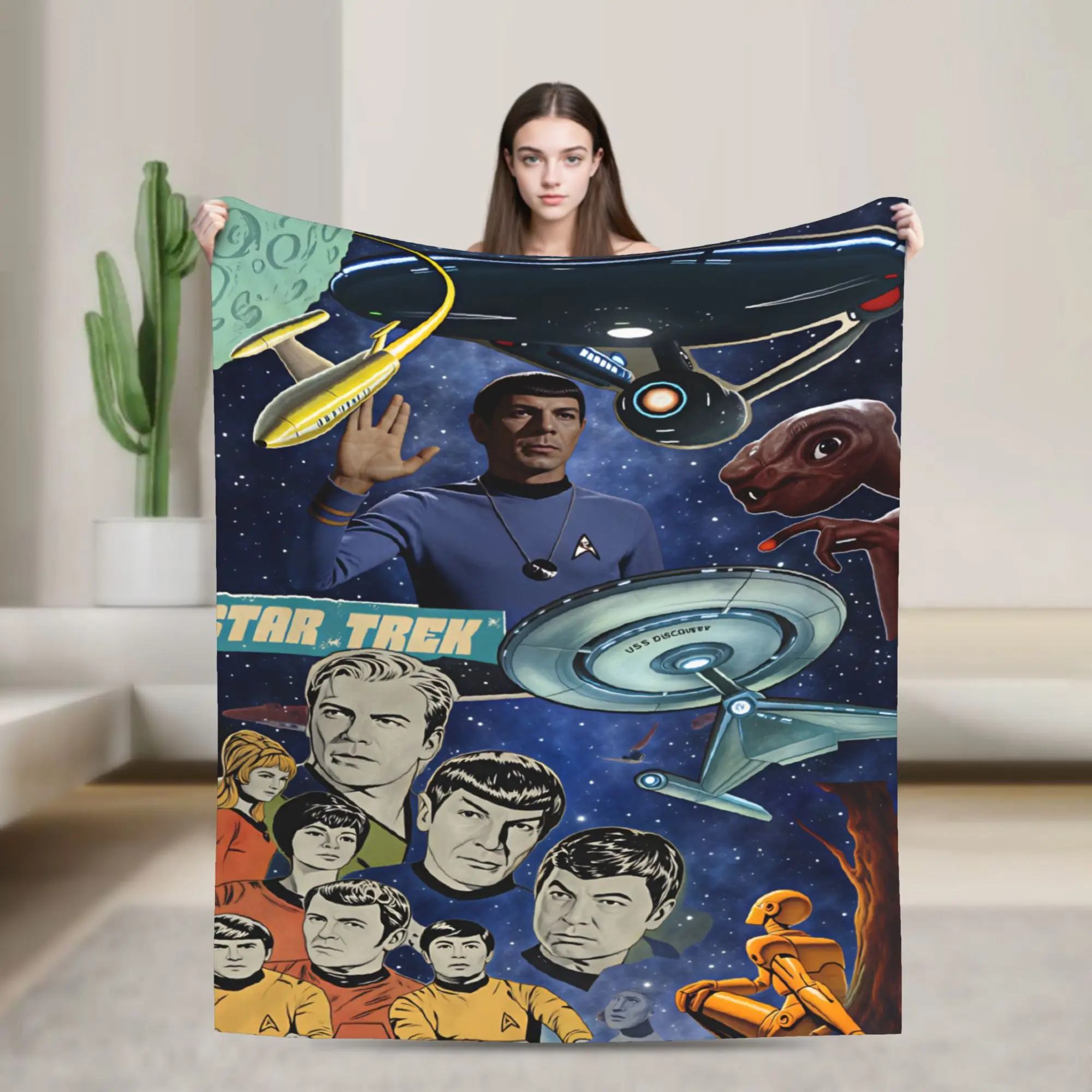 S-Star T-Trek Ship Movie  Blanket Aesthetic Plush Bedding Throws For Couch Chair Airplane Travel Flannel Bedspread Bed Cover