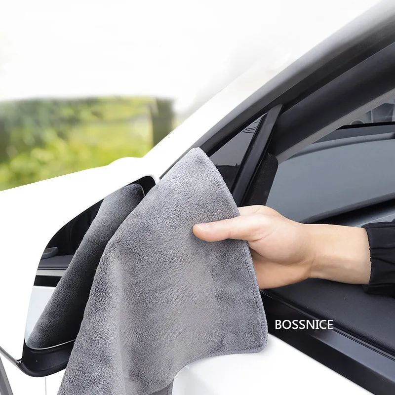 Super Absorbent Car Drying Towel Suede & Coral Velvet Double-sided Car Cleaning Cloth Multipurpose Auto Towel car accessories