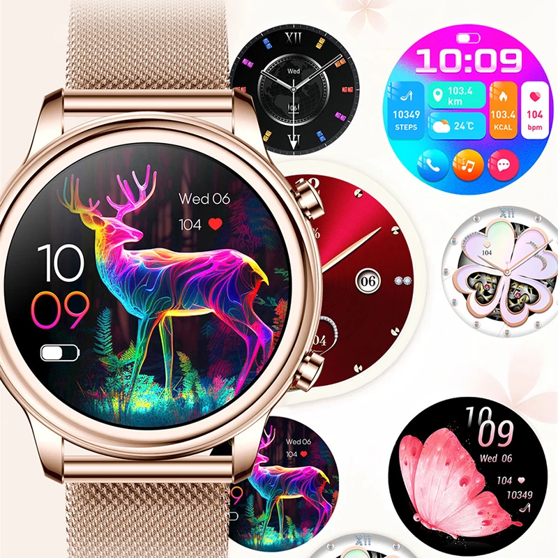 New GPS Tracker Smart Watch Women 1.27 Inch HD Screen Sport Fitness Heart Rate Waterproof Bluetooth Call Smartwatch For Huawei