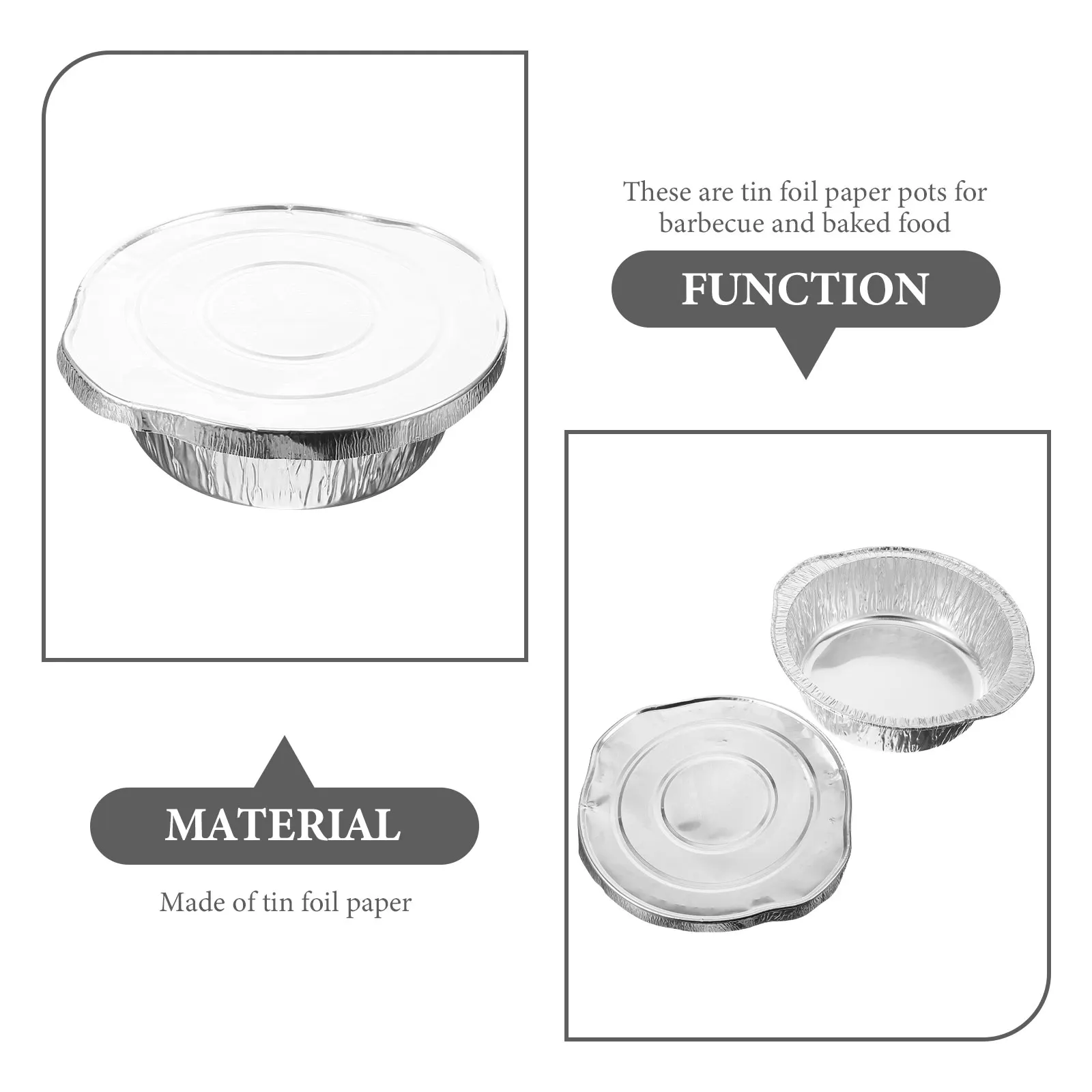 

5 set Portable Foil Pans Thickened Tin Food Container Camping Grill Pot Picnic Baking Pan Multi-Use Container For Oven Barbecue