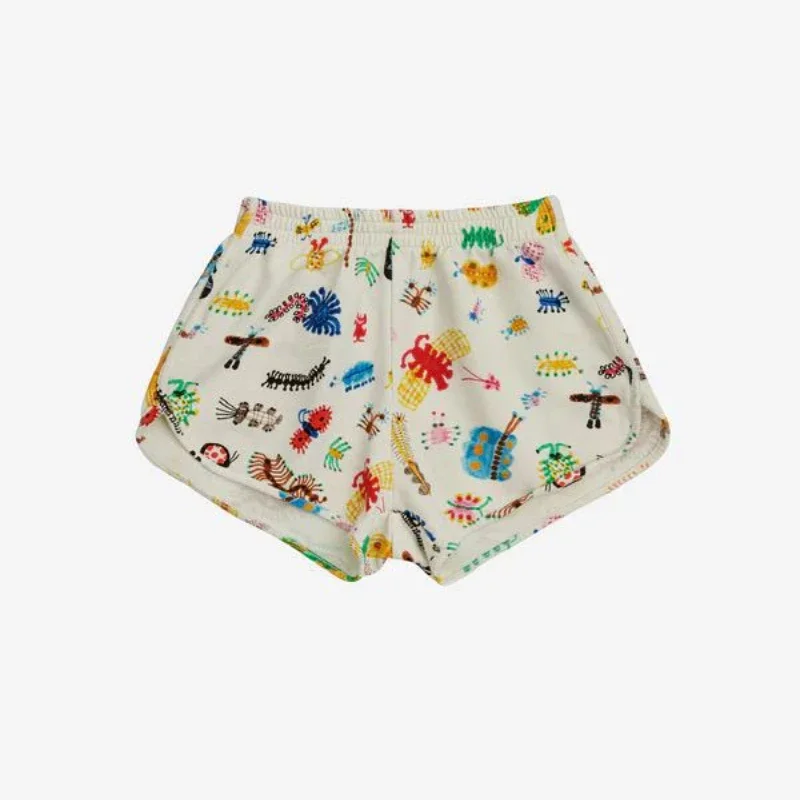 Pantalones cortos con estampado para niño y niña, pantalón de chándal informal para playa, pantalón vaquero a rayas, 24 unidades