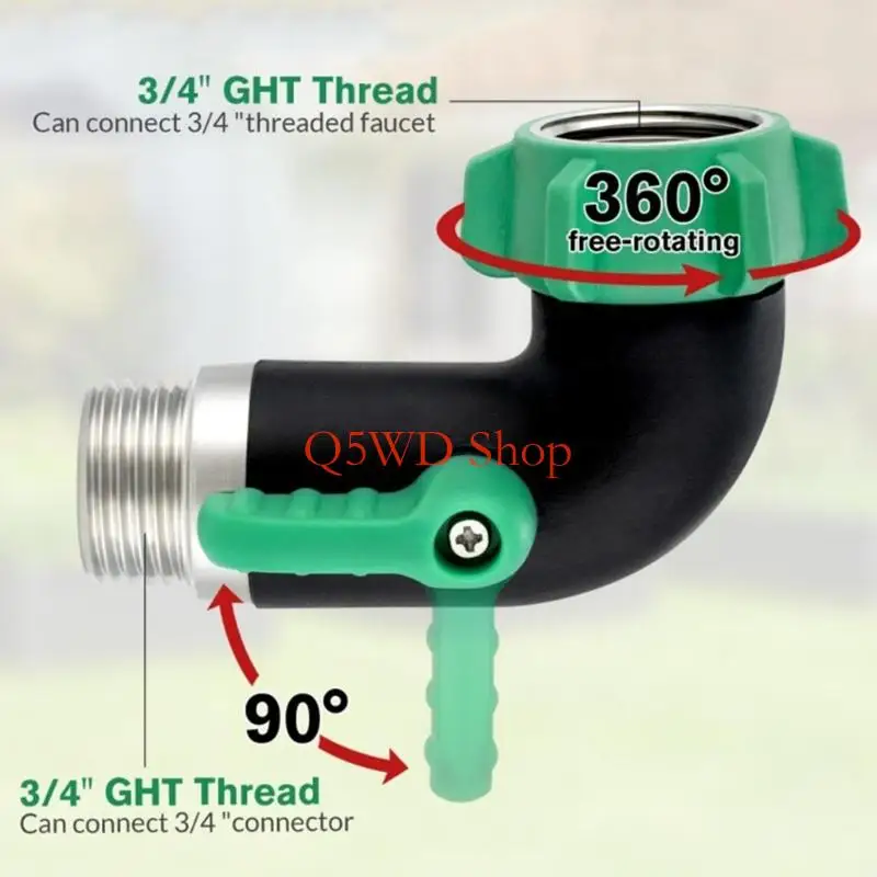 Q5WD Garden Hose Shut Off Valves Quick Install 3/4Inch Stainless Steel Valves Fitting