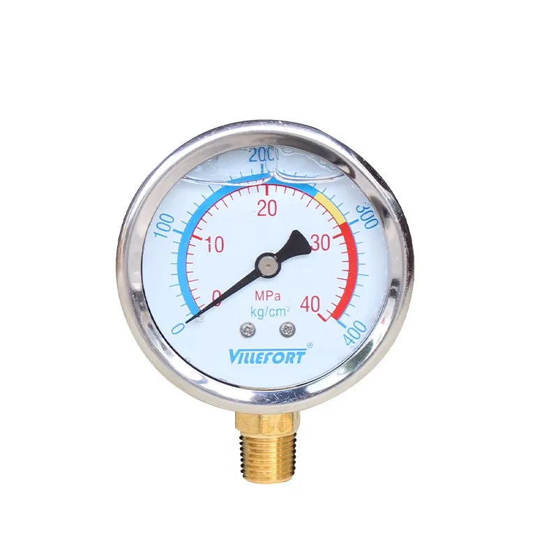 Hydraulic shock-resistant stainless steel radial  pressure gauge YN60LA
