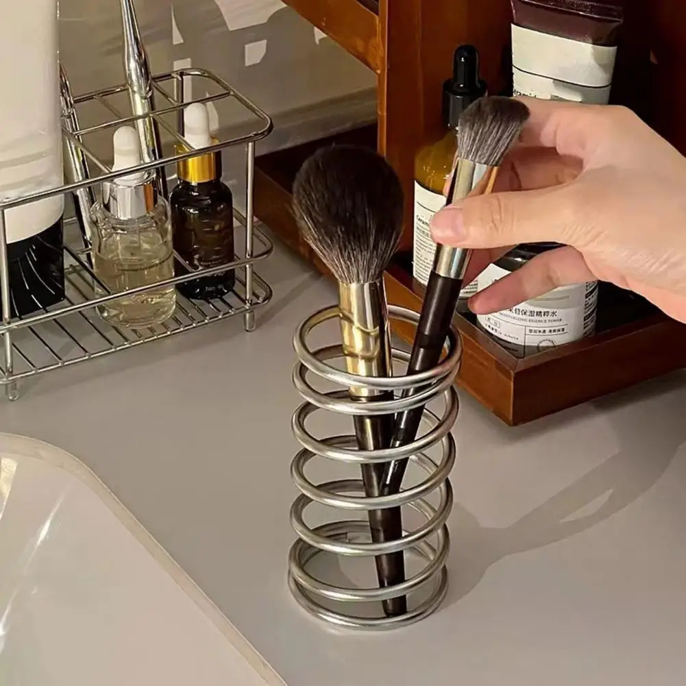 Space-saving Toothbrush Holder Spring Shape Toothbrush Holder Pen Organizer for Bathroom Tabletop Makeup Brush for Organization