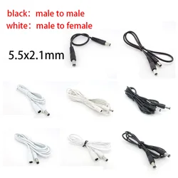 white black DC 12V Power Adapter Extension Cable 5.5*2.1mm Male Female Power Cord Extend Wire