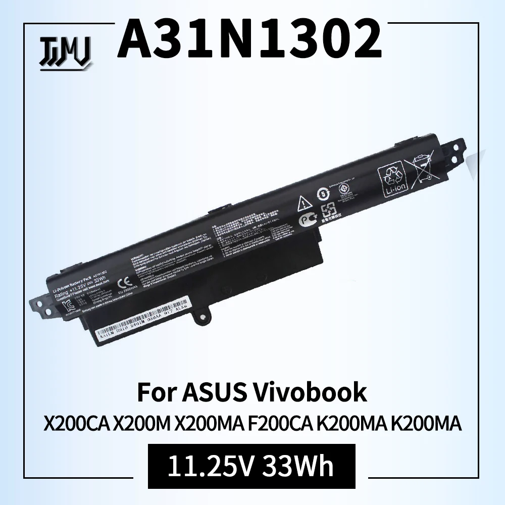 Bateria para notebook para ASUS Vivobook, A31N1302, X200CA, X200M, X200MA, F200CA, K200MA, K200MA-DS01T, 11,6 