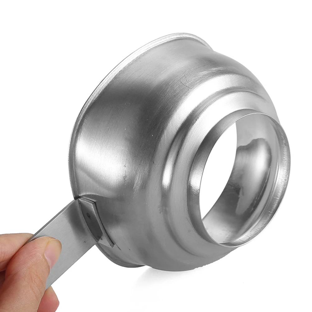 Large Opening Funnel Stainless Steel Jam Funnel Filling Aid Jam Funnel with Handle Protection for Jam Liquid Oil Beans in Jars