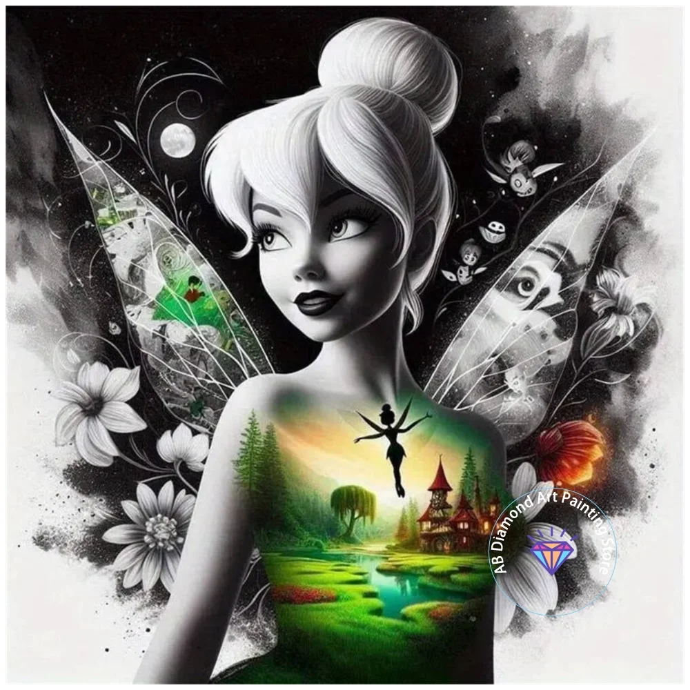 

Tinker Bell Cartoon AB Diamond Painting Kits Square Round Diamond 5D DIY Cross Embroidery Handmade Art Adult Gift Home Decor