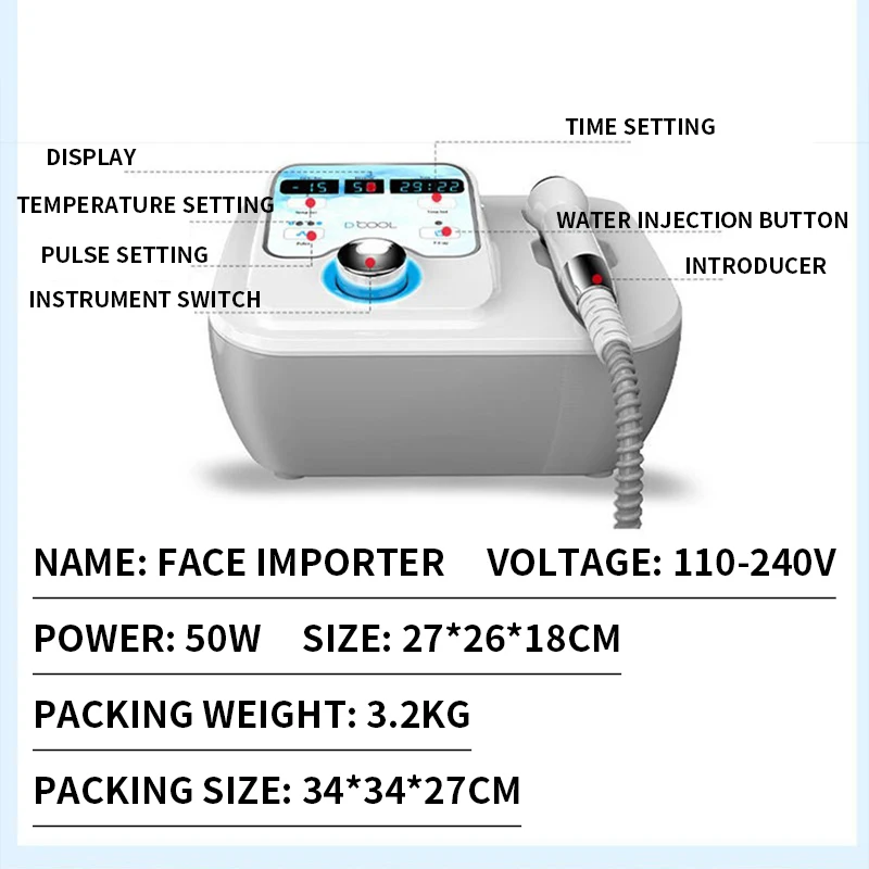 Draagbaar koel + heet + EMS voor huidverstrakking Anti-wallen Gezichtselektroporatie Machine Schoonheidsapparaat