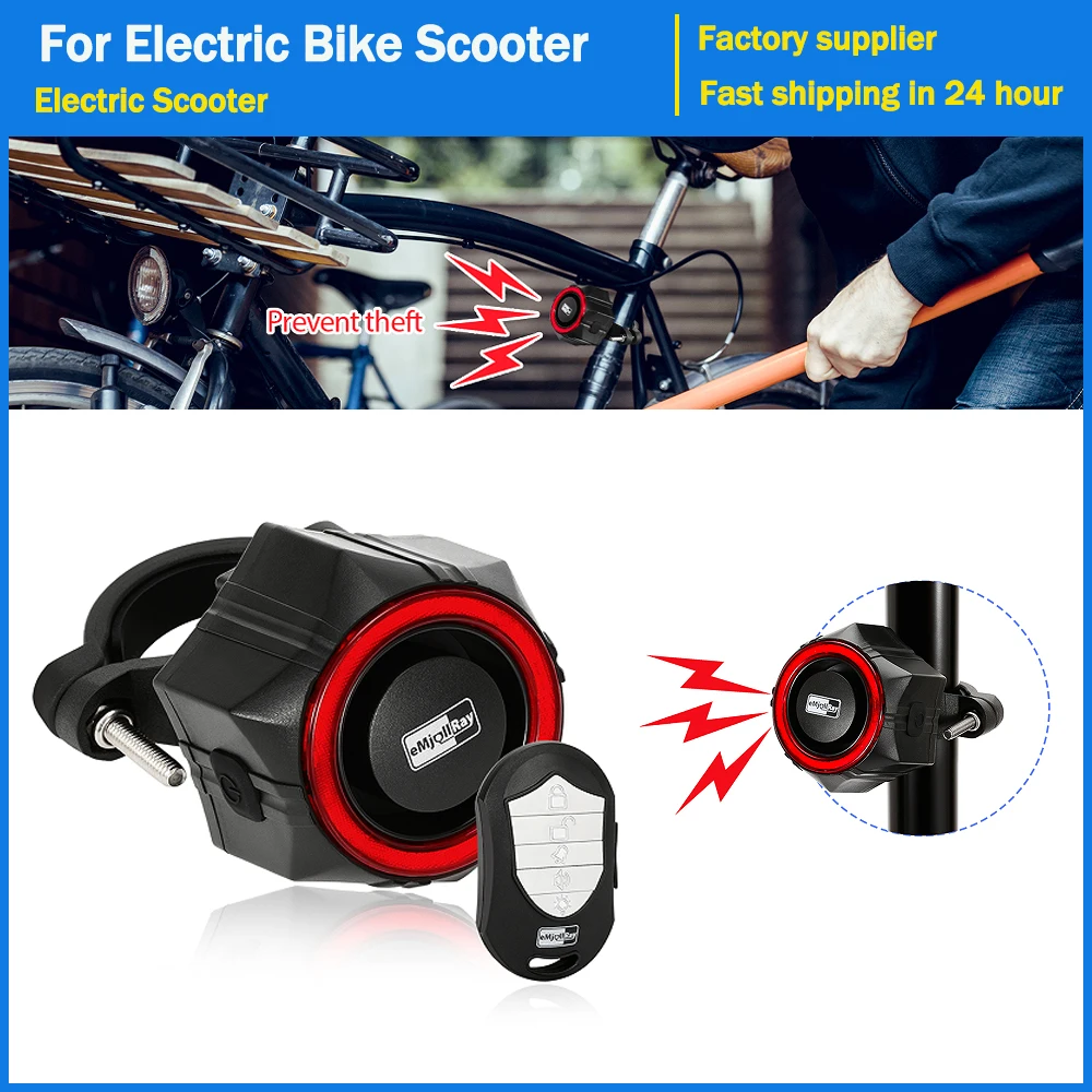 Wireless Motorcycle Alarm for Electric Bicycle Ebike Alarm Vibration Motion Sensor Security Alarm for Kugoo for Dualtron Scooter