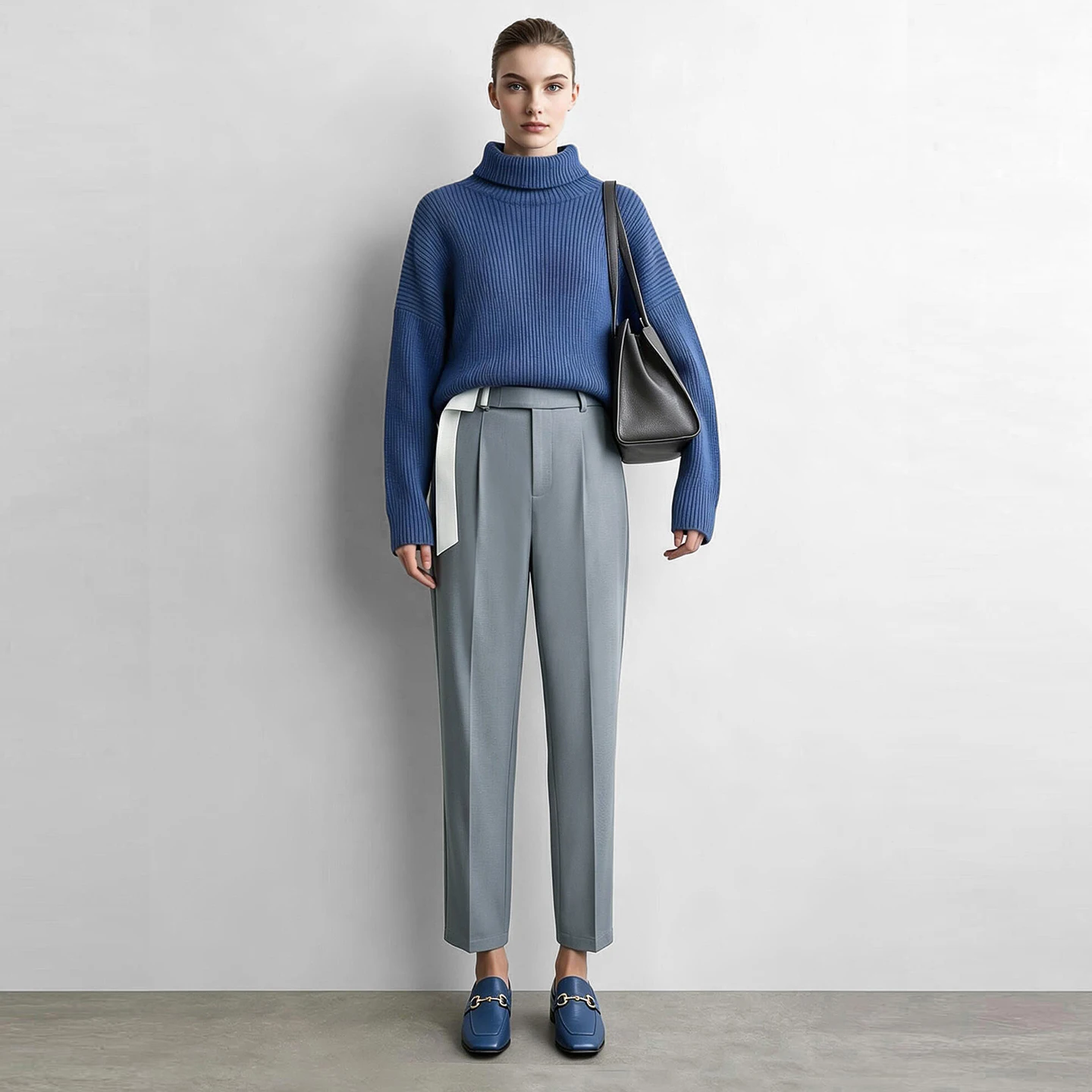 Amii Tapered Pants 2026 Autumn New Color-Contrast Belt Casual Trousers Office Versatile Tailored Fit Ladies Clothing 12613031