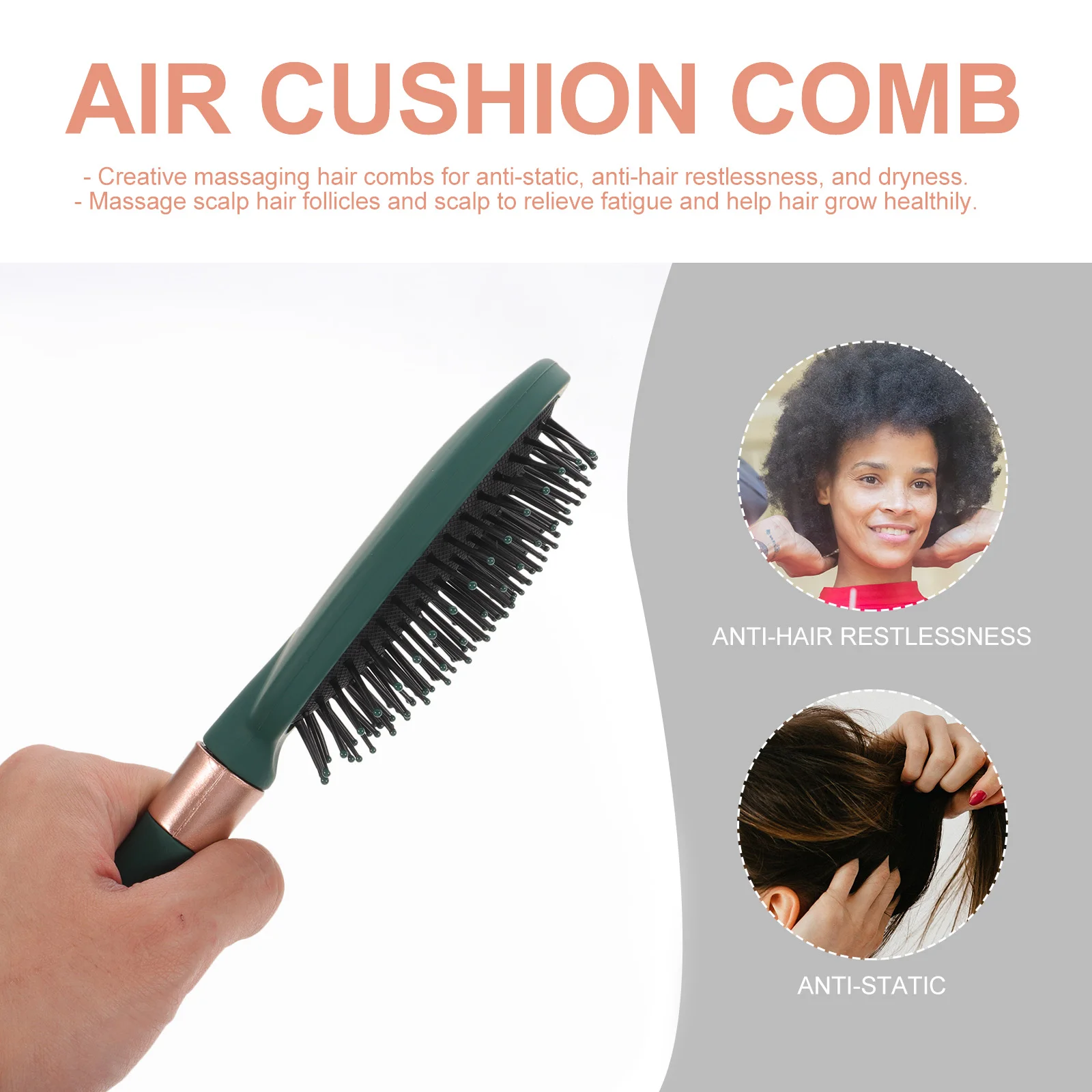 

4pcs Anti-Static Brush Comb Set Paddle Scalp Massager Detangling Brush For Healthy Silky Hair Hair Comb Gift