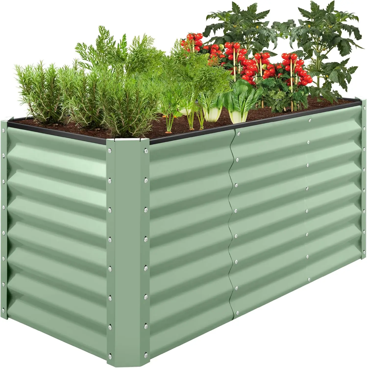 

4x2x2ft Outdoor Metal Raised Garden Bed, Deep Root Planter Box for Vegetables, Flowers, Herbs, and Succulents w/ 119 Gallon Capa