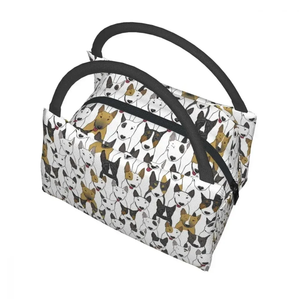 

Lunch Bags for Women Portable Insulated Warm Cooler Handbags Bull Terrier Prints Thermal Food Picnic Bag Kids Men Lunch Box