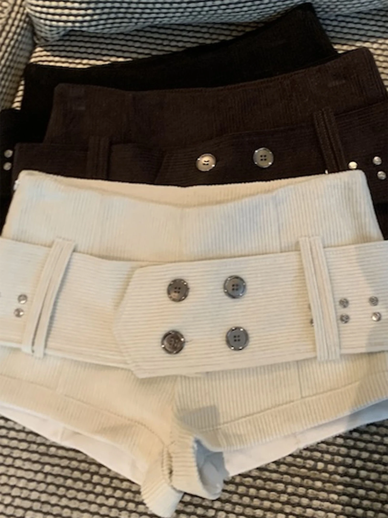 Women's Apricot Mini Booty Shorts Vintage 2000s Y2k Gyaru Micro Corduroy Shorts High Rise Hot Pants Shorts Clothes Spring 2026