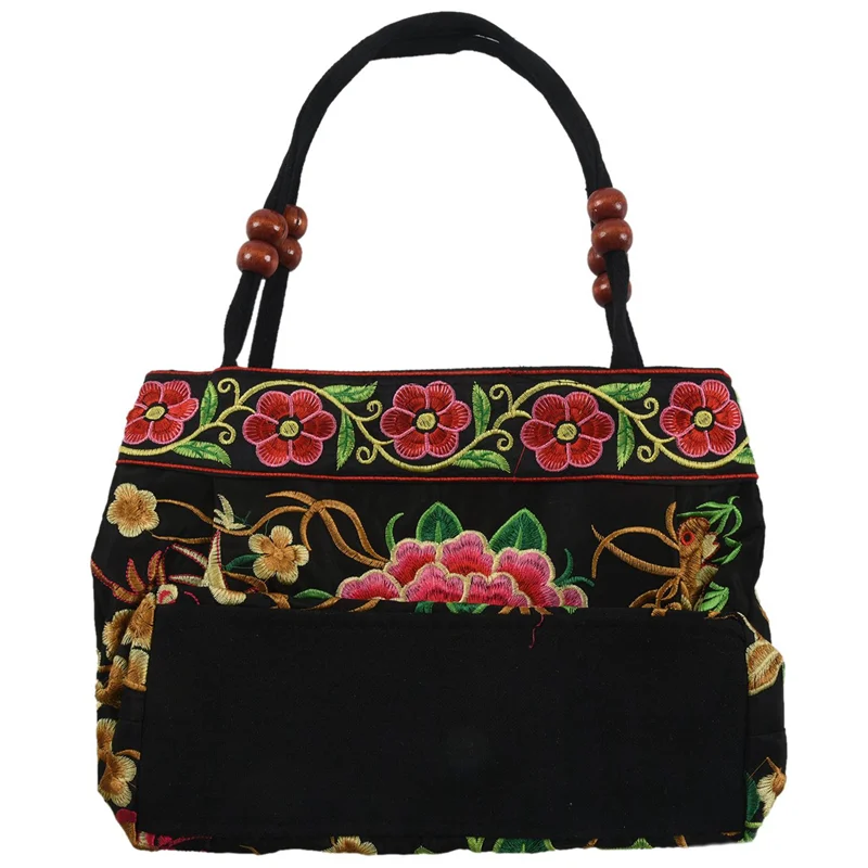 ABRT-3X Chinese Style Women Handbag Embroidery Ethnic Summer Handmade Flowers Ladies Tote Shoulder Bags Cross-Body(Red Peony)