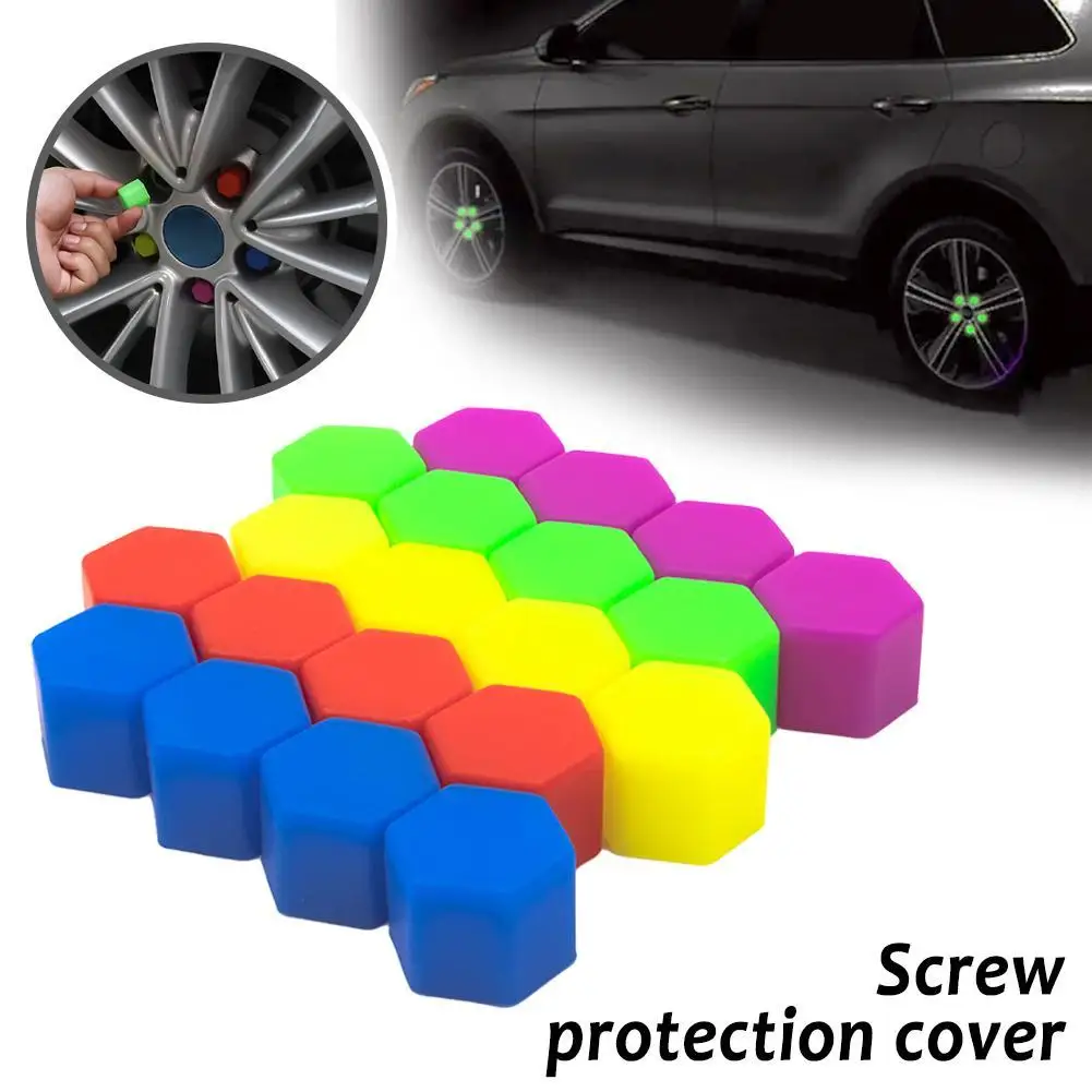 20Pcs Car Nut 15mm 17mm 19mm 21mm Silica Gel Wheel Nuts Screw Bolt Decorative Tire Wheel Tyre Screw Cap Car Wheel Nut Caps