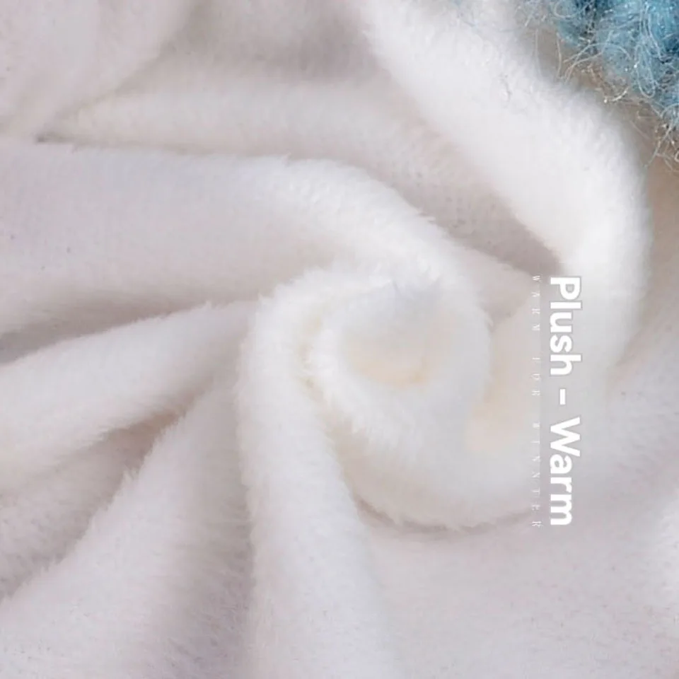 LOOGDEEL 1 مجموعة/2 قطعة قبعة الشتاء الدافئة مع المخملية السميكة والتدرج اللون غزل محبوك قبعة يندبروف البلوز قبعة المرأة #4