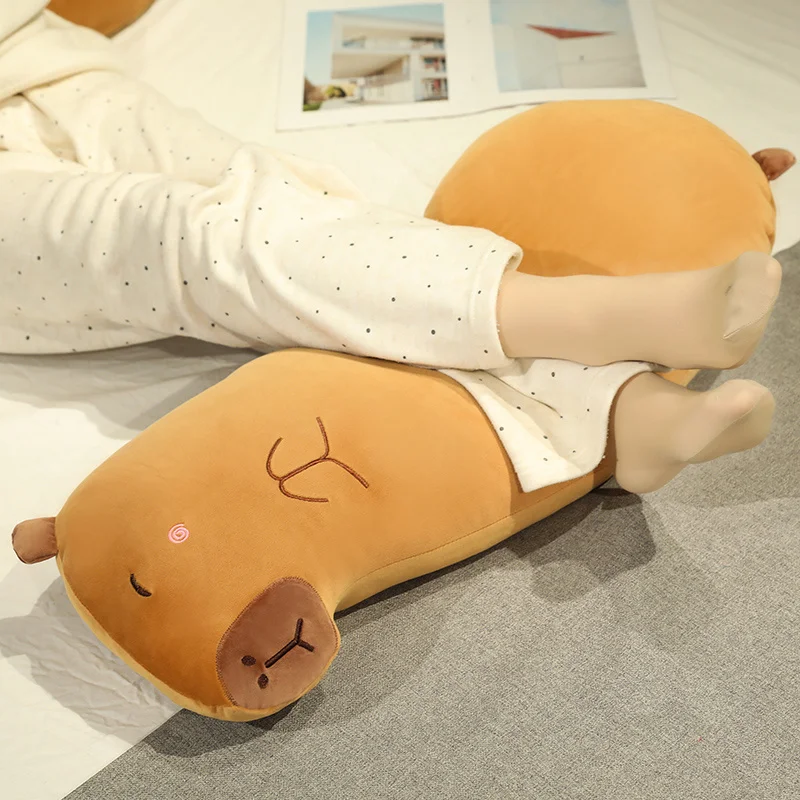 80/100/120 cm Lange Capibara Knuffel Simulatie Capibara Pluizige Pop Knuffels Grappig Cadeau voor Kerstmis